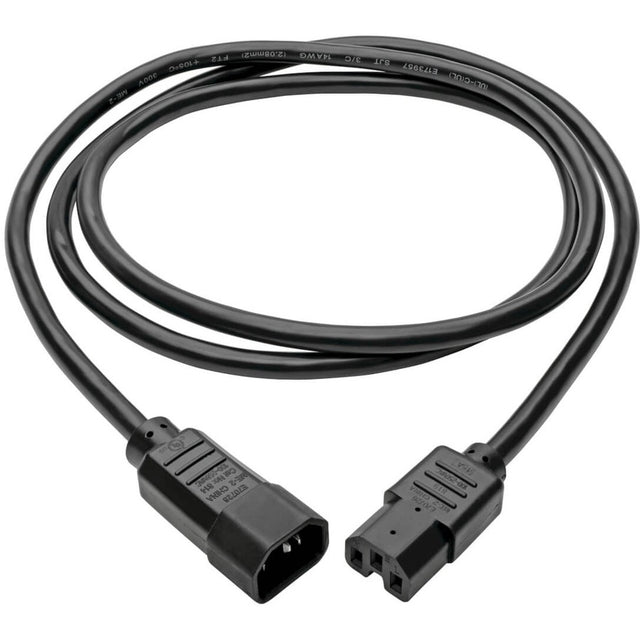 Eaton Tripp Lite Series Power Cord C14 to C15 - Heavy-Duty, 15A, 250V, 14 AWG, 6 ft. (1.83 m), Black