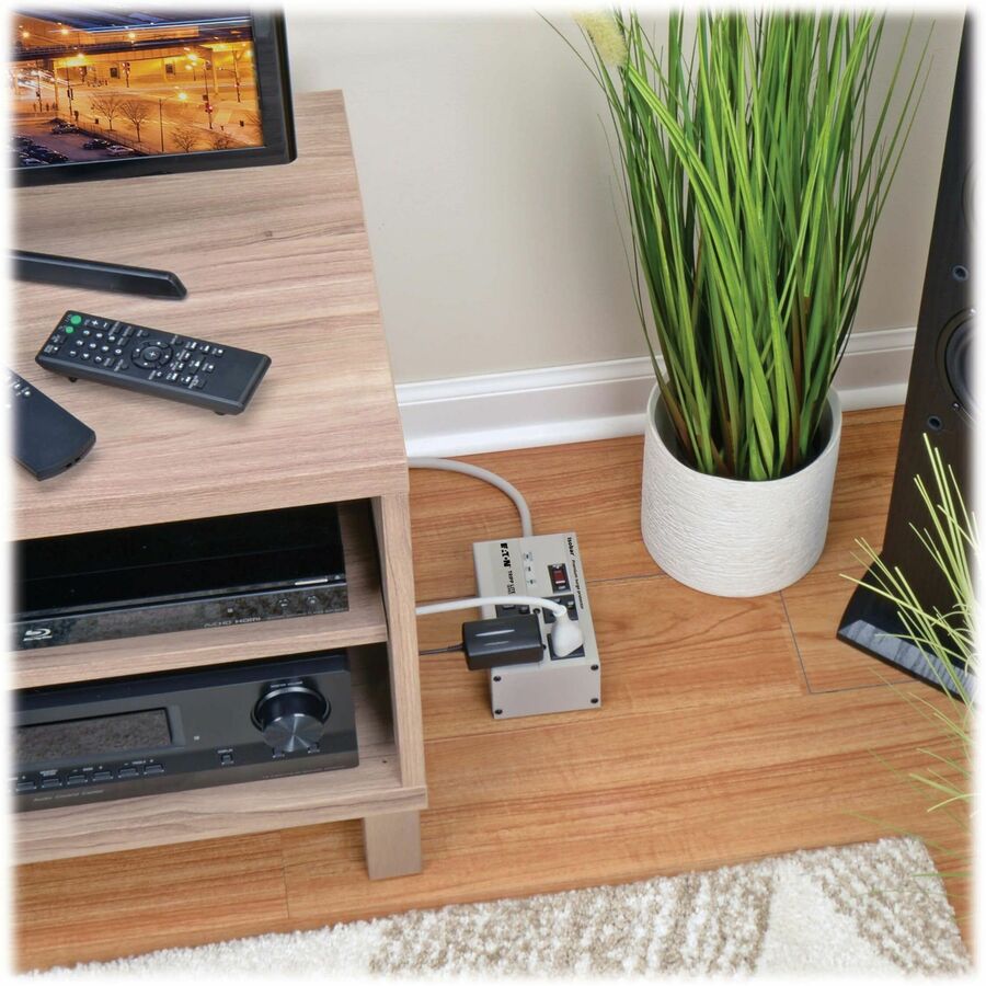 Eaton Tripp Lite Series Isobar 4-Outlet Surge Protector, 6 ft. Cord with Right-Angle Plug, 3330 Joules, Diagnostic LEDs, Metal Housing