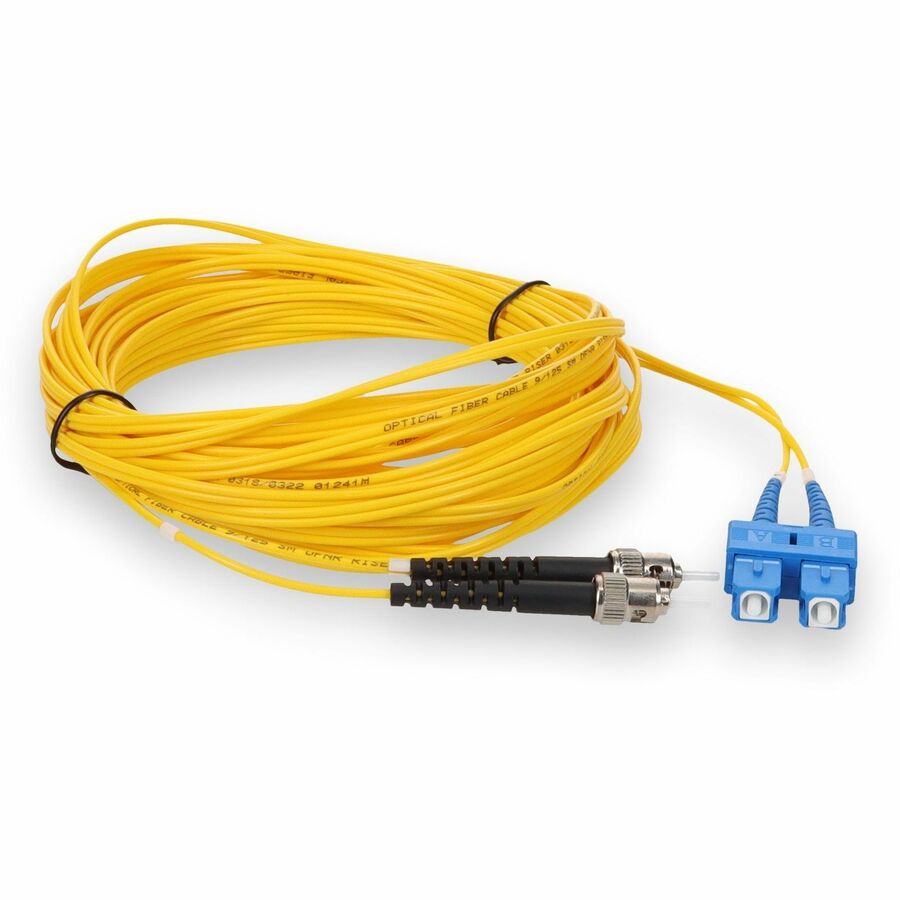 AddOn 5m SC (Male) to ST (Male) Yellow OS2 Duplex Fiber OFNR (Riser-Rated) Patch Cable