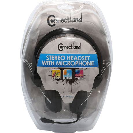 Connectland Stereo PC Headset With Flexible Boom Microphone