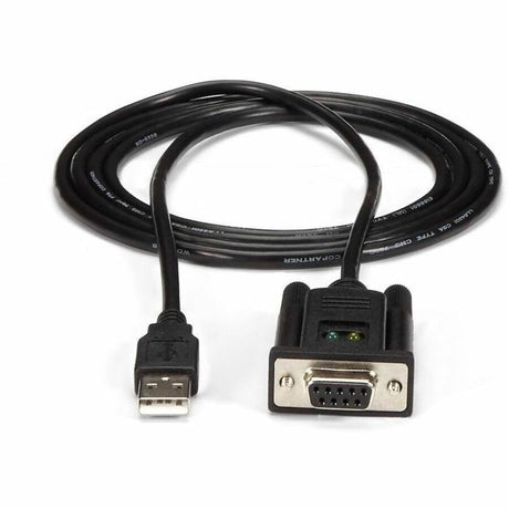 StarTech.com 6ft (1.8m) 1-Port USB to Serial RS232 Adapter, FTDI DB9 Serial DCE Adapter Cable, Null Modem, USB 2.0 - TAA