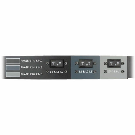Eaton Tripp Lite Series 8.6kW 3-Phase Local Metered PDU, 208/120V Outlets (36 C13, 6 C19, 6 5-15/20R), 208V L21-30P, 6 ft. (1.83 m) Cord, 0U Vertical, TAA