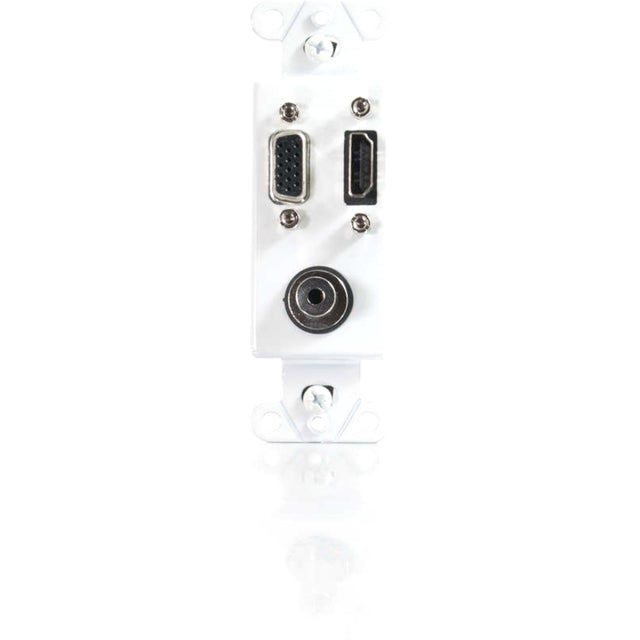 C2G HDMI, VGA and 3.5mm Audio Pass Through Wall Plate - White