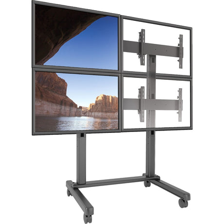 Chief Fusion Large 2x2 Freestanding Video Wall Mobile TV Cart for Displays 42-50" - Black