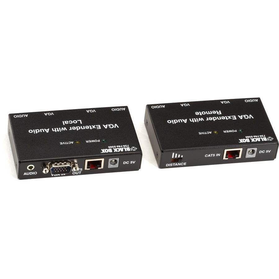 Black Box VGA Extender Kit with Audio, 2-Port Local, 2-Port Remote