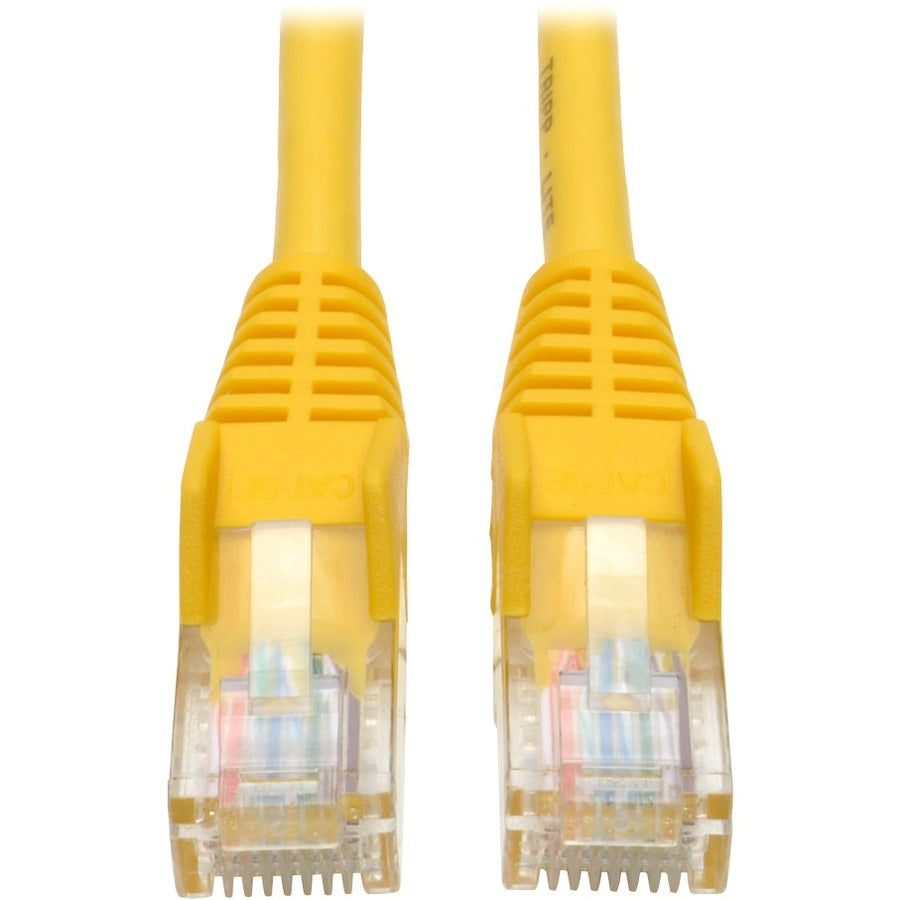 Eaton Tripp Lite Series Cat5e 350 MHz Snagless Molded (UTP) Ethernet Cable (RJ45 M/M), PoE - Yellow, 15 ft. (4.57 m)