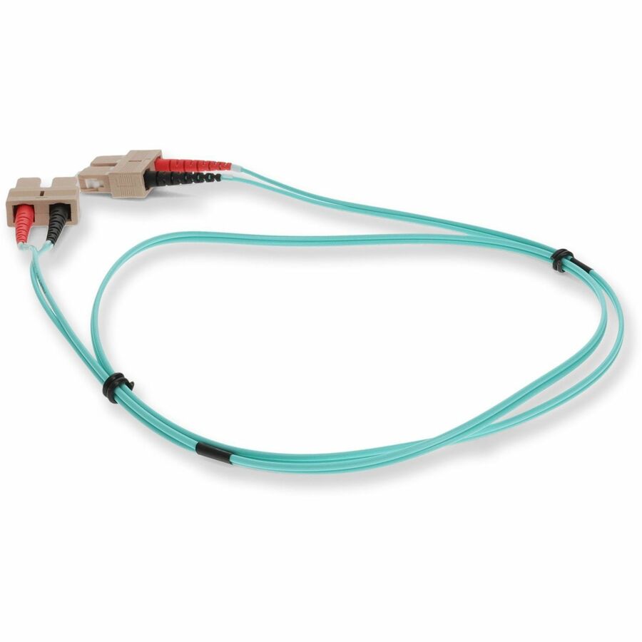 AddOn 3m SC (Male) to SC (Male) Aqua OM3 Duplex Fiber OFNR (Riser-Rated) Patch Cable