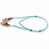 AddOn 5m SC (Male) to SC (Male) Aqua OM3 Duplex Fiber OFNR (Riser-Rated) Patch Cable