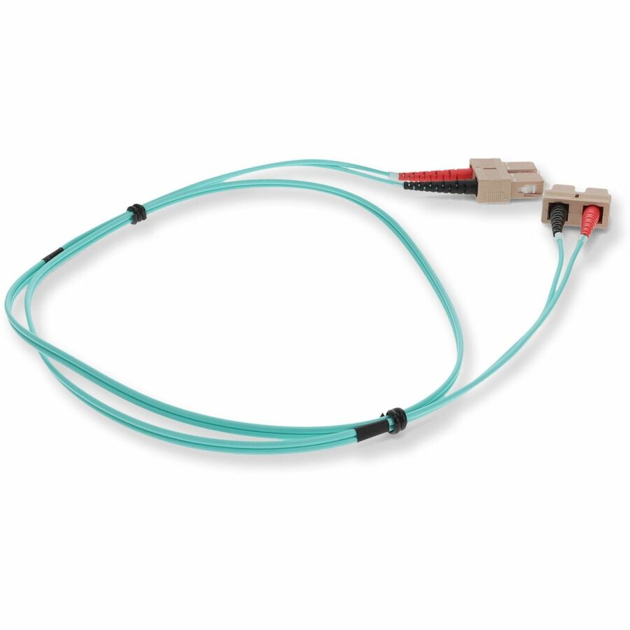 AddOn 8m SC (Male) to SC (Male) Aqua OM3 Duplex Fiber OFNR (Riser-Rated) Patch Cable