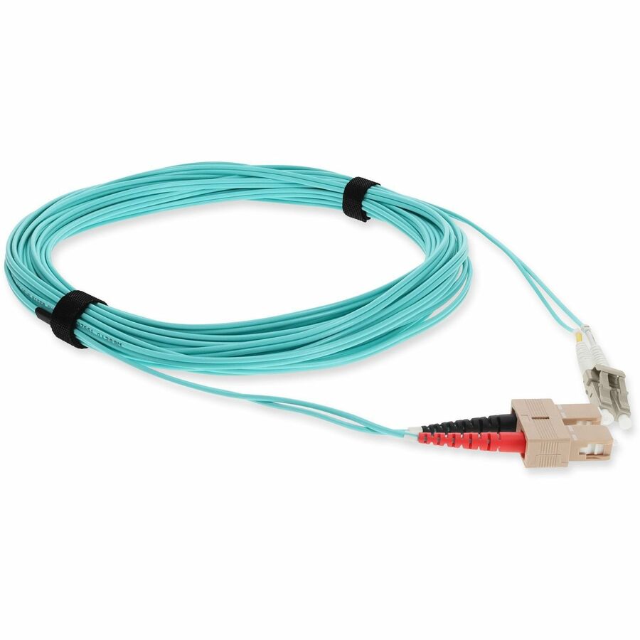 AddOn 4m LC (Male) to SC (Male) Aqua OM3 Duplex Fiber OFNR (Riser-Rated) Patch Cable