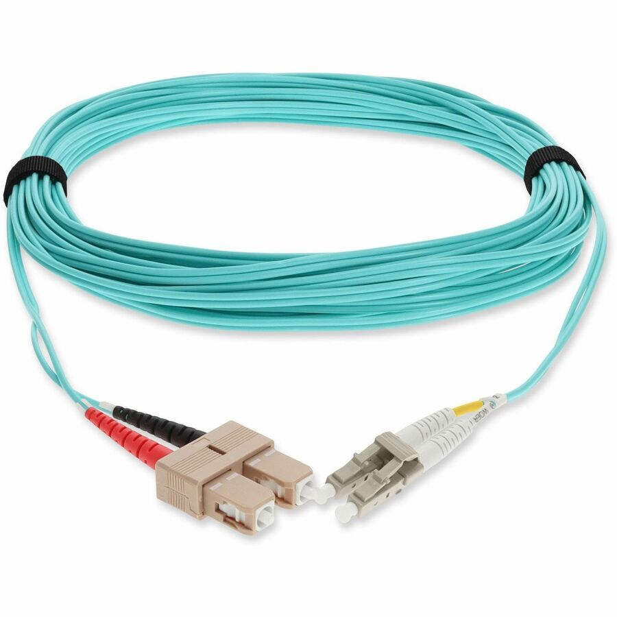 AddOn 7m LC (Male) to SC (Male) Aqua OM3 Duplex Fiber OFNR (Riser-Rated) Patch Cable