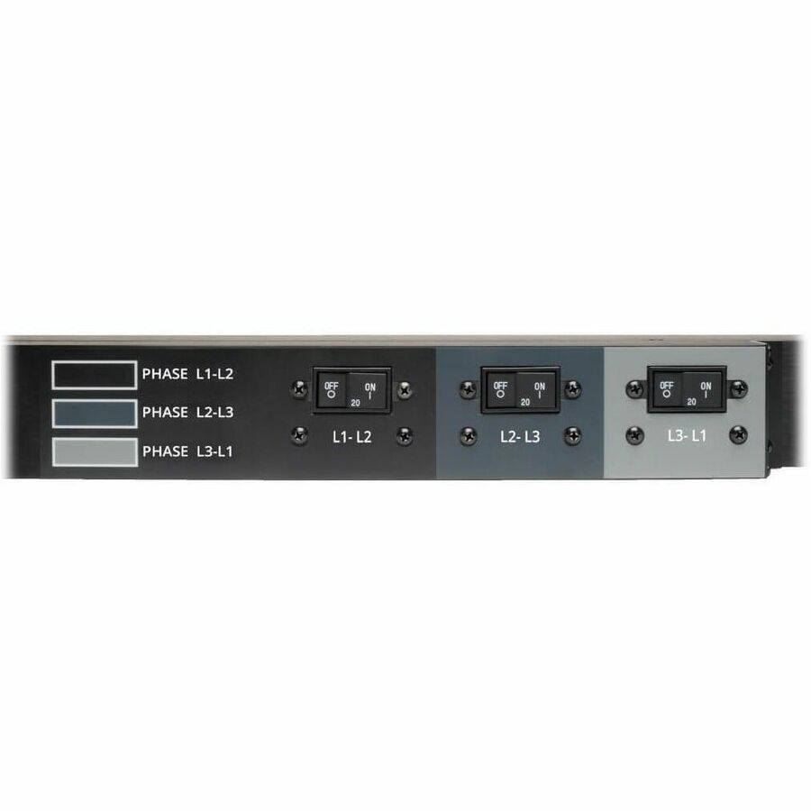 Eaton Tripp Lite Series 12.6kW 3-Phase Local Metered PDU, 208V Outlets (36 C13 & 9 C19) Hubbell 50A CS8365C, 6 ft. (1.83 m) Cord, 0U Vertical, TAA