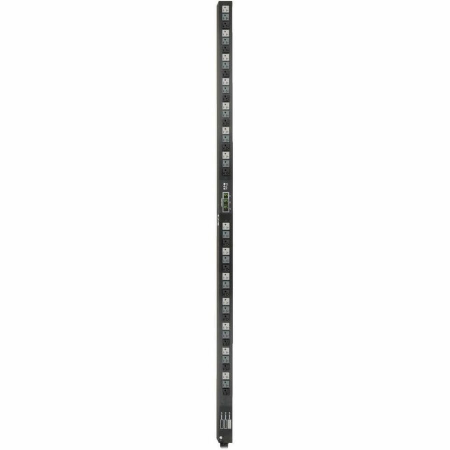 Eaton Tripp Lite Series 5.7kW 3-Phase Local Metered PDU, 120V Outlets (42 5-15/20R), 208V L21-20P input, 6 ft. (1.83 m) Cord, 0U Vertical, TAA