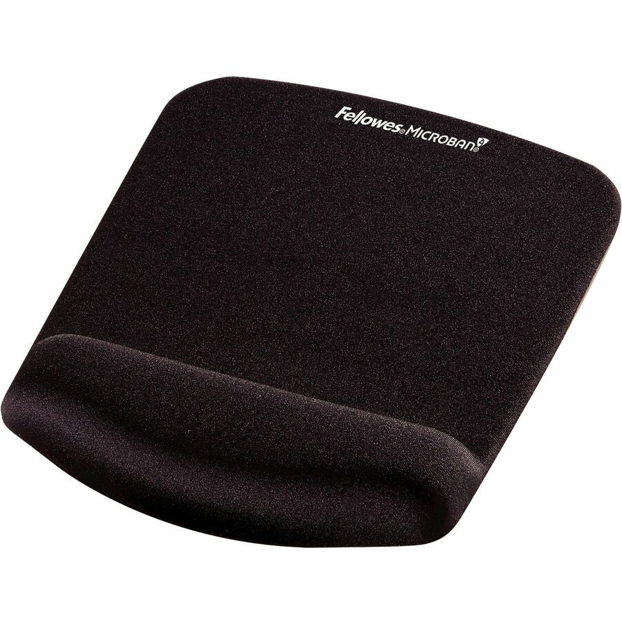 Fellowes&reg; PlushTouch&trade; Foam Mouse Pad Wrist Support with MICROBAN&reg; - Black (9252001)