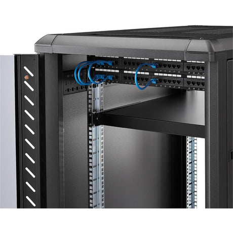 StarTech.com 1U 4-Post 19.5 to 38in Adjustable Mounting Depth Rack Mount Shelf - Heavy Duty Fixed Rack Shelf - 330 lb / 150kg - 27.5in Deep