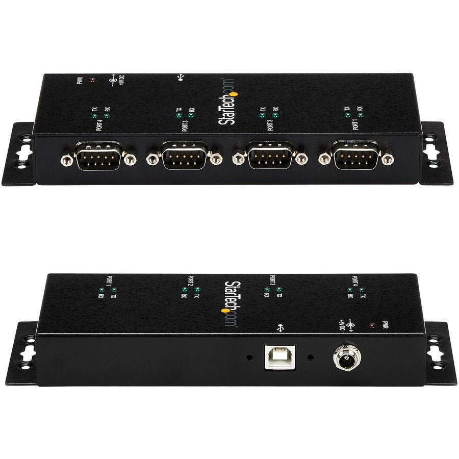 StarTech.com USB to Serial Adapter Hub &acirc;&euro;" 4 Port &acirc;&euro;" Industrial &acirc;&euro;" Wall Mount &acirc;&euro;" Din Rail &acirc;&euro;" COM Port Retention &acirc;&euro;" FTDI USB Serial