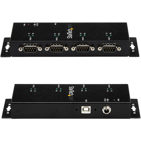 StarTech.com USB to Serial Adapter Hub &acirc;&euro;" 4 Port &acirc;&euro;" Industrial &acirc;&euro;" Wall Mount &acirc;&euro;" Din Rail &acirc;&euro;" COM Port Retention &acirc;&euro;" FTDI USB Serial