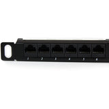 StarTech.com 24 Port 0.5U Cat5e Patch Panel - RJ45 Ethernet Rackmount Cat 5e 110 Patch Panel