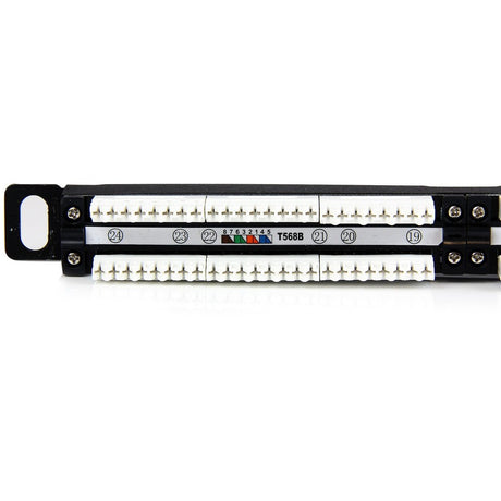 StarTech.com 24 Port 0.5U Cat5e Patch Panel - RJ45 Ethernet Rackmount Cat 5e 110 Patch Panel