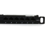 StarTech.com 24 Port 0.5U Cat5e Patch Panel - RJ45 Ethernet Rackmount Cat 5e 110 Patch Panel