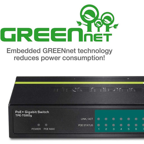 8 Port Gig PoE GREENnet Swtch