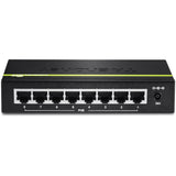 TRENDnet 8-Port Gigabit PoE+ Switch, TPE-TG80G, 8 x Gigabit PoE+ Ports, 123W PoE Power Budget, 16 Gbps, Ethernet Splitter, NDAA & TAA Compliant, Metal, Lifetime Protection, Black