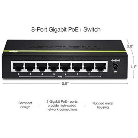 8 Port Gig PoE GREENnet Swtch