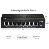 TRENDnet 8-Port Gigabit PoE+ Switch, TPE-TG80G, 8 x Gigabit PoE+ Ports, 123W PoE Power Budget, 16 Gbps, Ethernet Splitter, NDAA & TAA Compliant, Metal, Lifetime Protection, Black