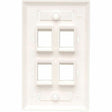 Eaton Tripp Lite Series 4-Port Keystone Faceplate, Single Gang, ID Labels, White, TAA