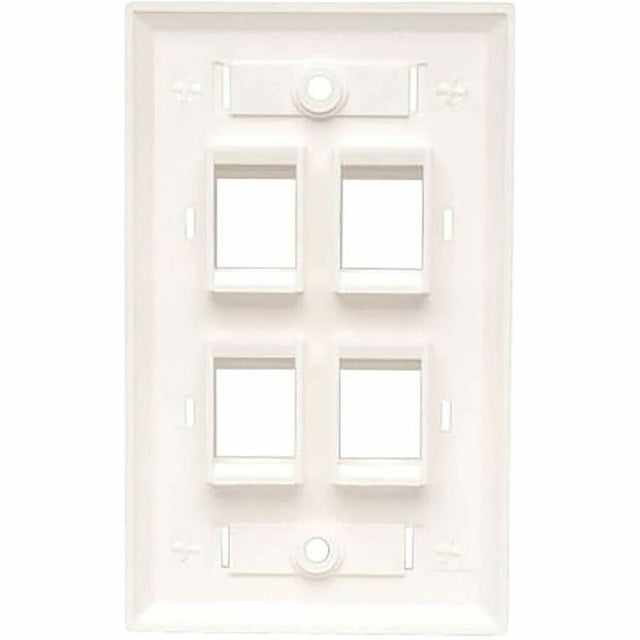 Eaton Tripp Lite Series 4-Port Keystone Faceplate, Single Gang, ID Labels, White, TAA