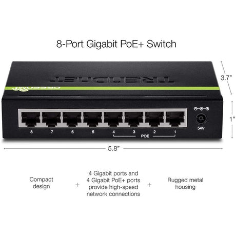 8 Port Gig PoE GREENnet Swtch