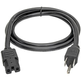 Eaton Tripp Lite Series Power Cord, NEMA 5-15P to C15 - Heavy-Duty, 15A, 125V, 14 AWG, 4 ft. (1.22 m), Black