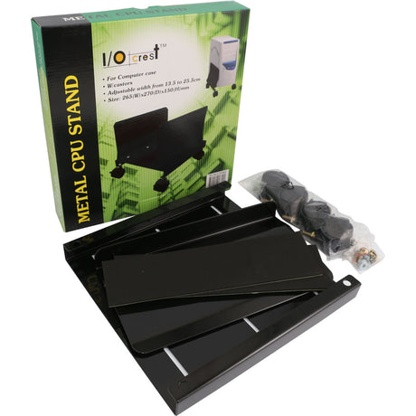 SYBA Multimedia Steel PC Stand for ATX Case with Adj. Width and 4 Caster wheels