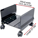 SYBA Multimedia Steel PC Stand for ATX Case with Adj. Width and 4 Caster wheels