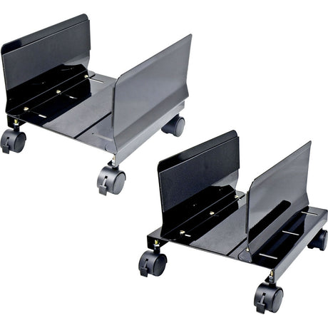 SYBA Multimedia Steel PC Stand for ATX Case with Adj. Width and 4 Caster wheels