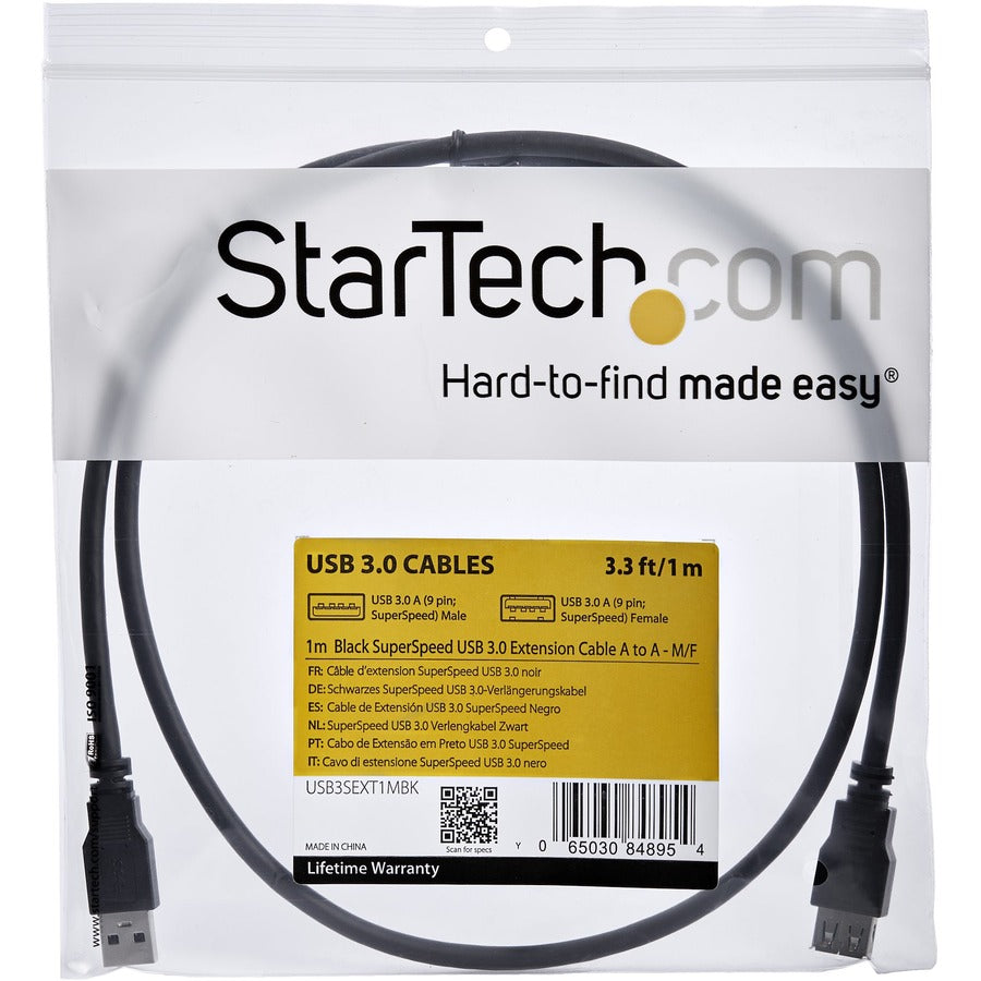 StarTech.com 1m Black SuperSpeed USB 3.0 (5Gbps) Extension Cable A to A - M/F