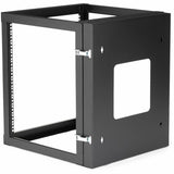 StarTech.com 4-Post 12U Hinged Wall-Mount Network Rack, 19" Open Frame Server Rack, Wall Mount Data Rack for IT Computer Equipment, TAA~