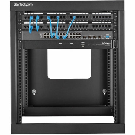 StarTech.com 4-Post 12U Hinged Wall-Mount Network Rack, 19" Open Frame Server Rack, Wall Mount Data Rack for IT Computer Equipment, TAA~