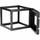 StarTech.com 4-Post 8U Hinged Wall-Mount Network Rack, 19" Open Frame Server Rack, Wall Mount Data Rack for IT Computer Equipment, TAA~
