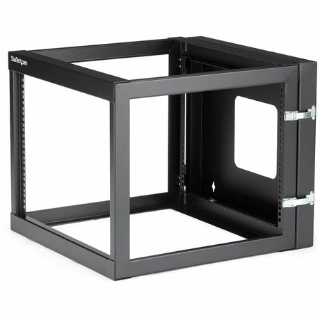 StarTech.com 4-Post 8U Hinged Wall-Mount Network Rack, 19" Open Frame Server Rack, Wall Mount Data Rack for IT Computer Equipment, TAA~