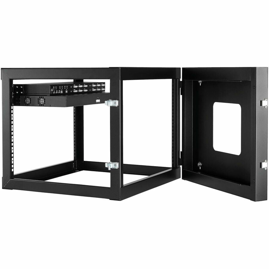 StarTech.com 4-Post 8U Hinged Wall-Mount Network Rack, 19" Open Frame Server Rack, Wall Mount Data Rack for IT Computer Equipment, TAA~