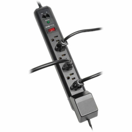 Eaton Tripp Lite Series Protect It! 7-Outlet Surge Protector, 6 ft. (1.83 m) Cord, 1080 Joules, Modem/Fax Protection, Black Housing