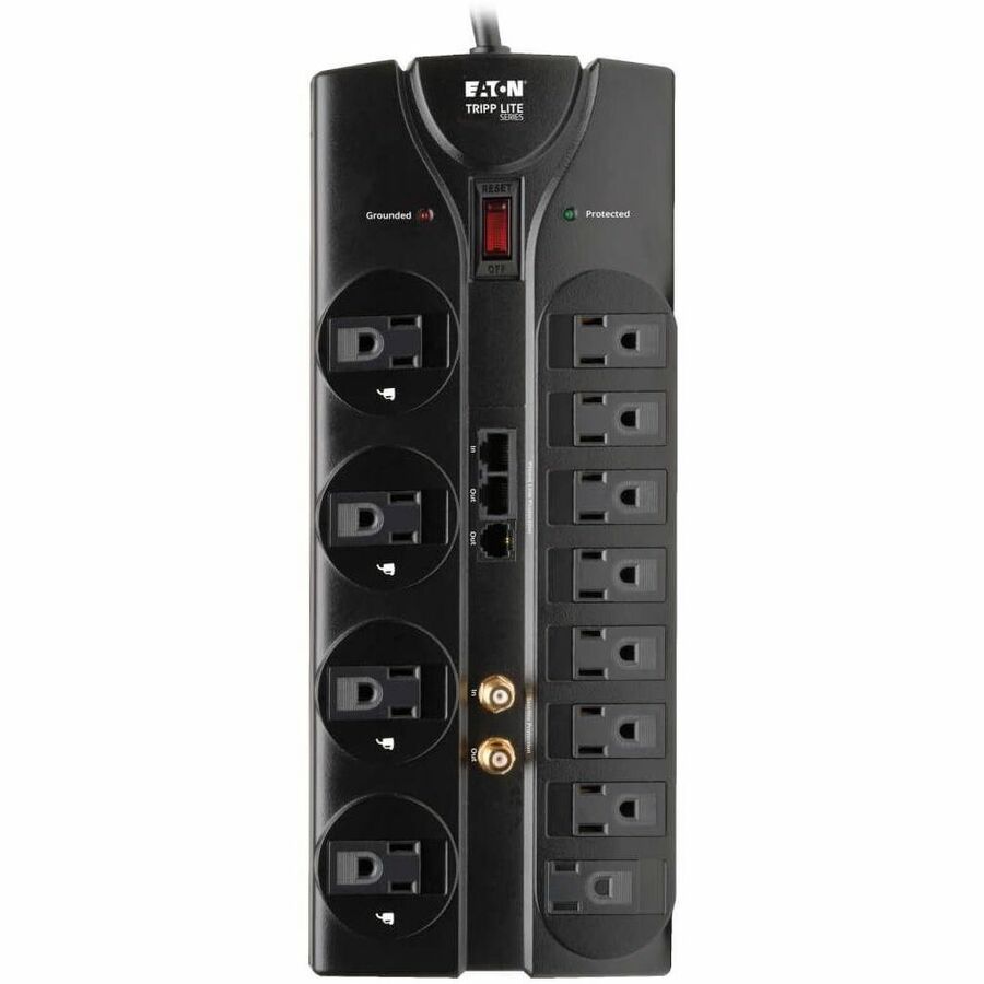 Eaton Tripp Lite Series Protect It! 12-Outlet Surge Protector, 8 ft. (2.43 m) Cord, 2880 Joules, Tel/Modem/Coaxial/Ethernet Protection