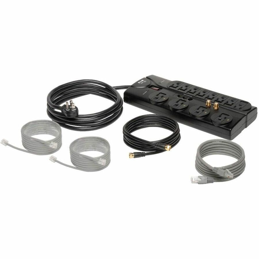Eaton Tripp Lite Series Protect It! 12-Outlet Surge Protector, 8 ft. (2.43 m) Cord, 2880 Joules, Tel/Modem/Coaxial/Ethernet Protection