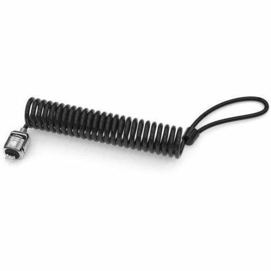 Compulocks T-bar Security Keyed Coiled Cable Lock Black