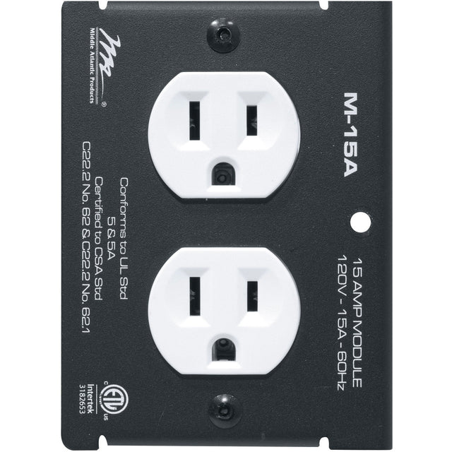 Middle Atlantic MPR Module, 15 A, Duplex