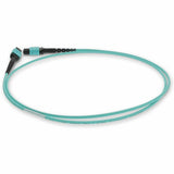 AddOn 5m MPO (Female) to MPO (Female) 12-Strand Aqua OM3 Crossover Fiber OFNR (Riser-Rated) Patch Cable