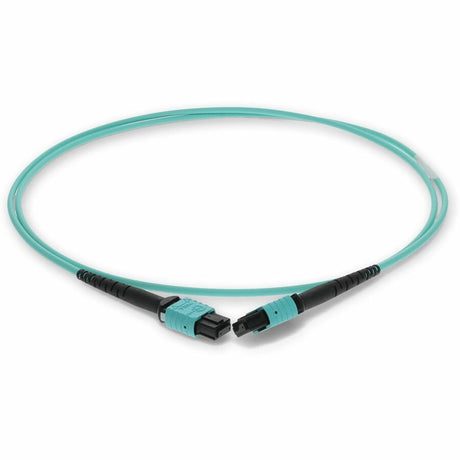 AddOn 5m MPO (Female) to MPO (Female) 12-Strand Aqua OM3 Crossover Fiber OFNR (Riser-Rated) Patch Cable