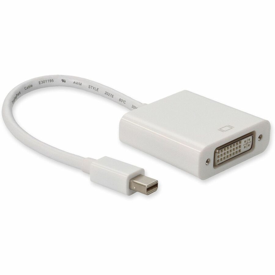 Mini-DisplayPort 1.1 Male to DVI-I (29 pin) Female White Active Adapter For Resolution Up to 1920x1200 (WUXGA)