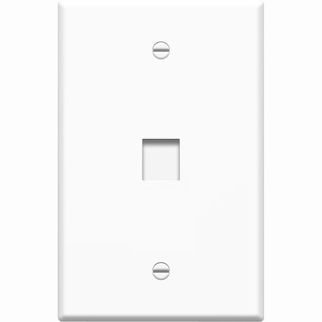 4XEM 1 Port/Outlet RJ45 Cat5/Cat6 Ethernet Wall Plate (White)